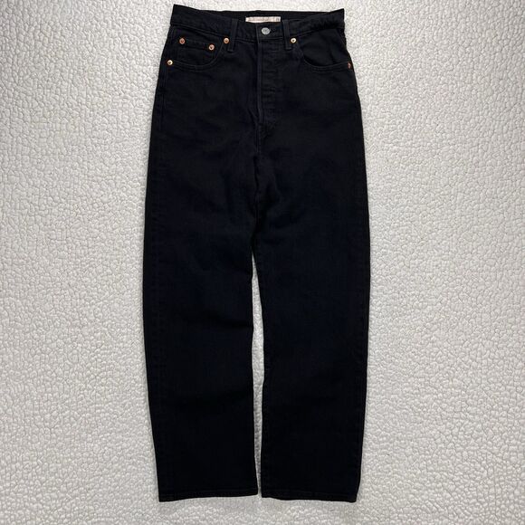 Levi’s Premium Ribcage Straight Ankle Jeans Women’s 27 (25x27) Black Streetwear - Picture 2 of 13